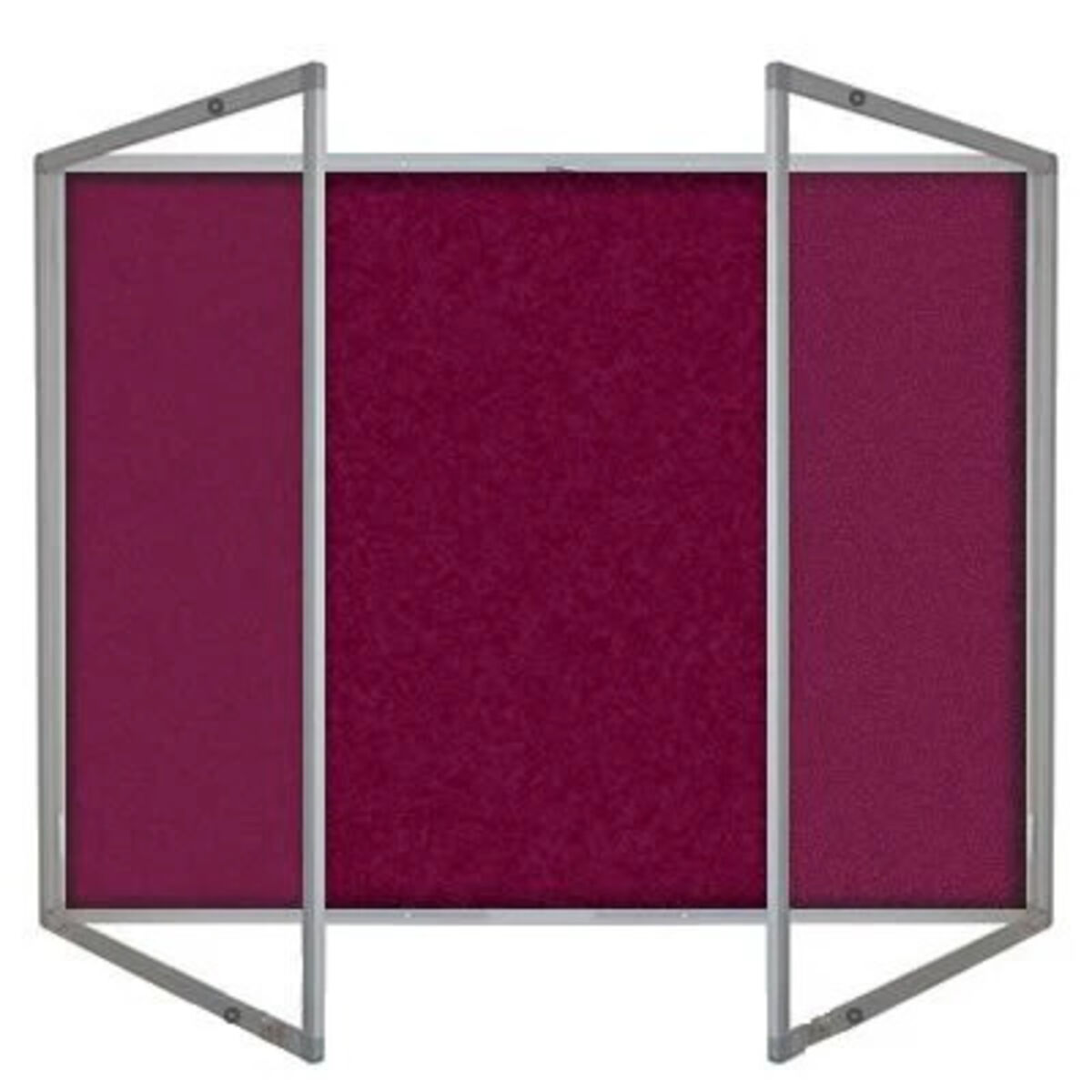 Lockable Premium Felt Noticeboard - Double Door - BURGUNDY.jpg