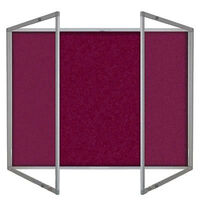 Lockable Premium Felt Noticeboard - Double Door - BURGUNDY.jpg