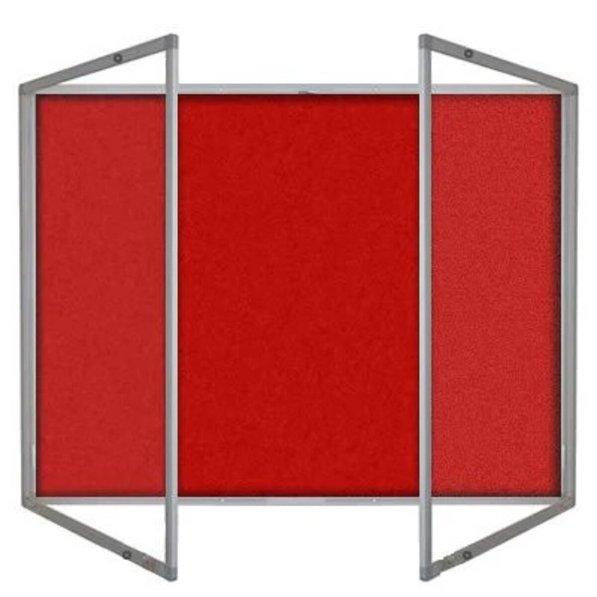 Lockable Premium Felt Noticeboard - Double Door - CHERRY RED.jpg