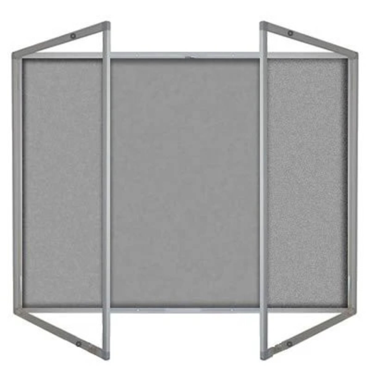Lockable Premium Felt Noticeboard - Double Door - SILVER.jpg