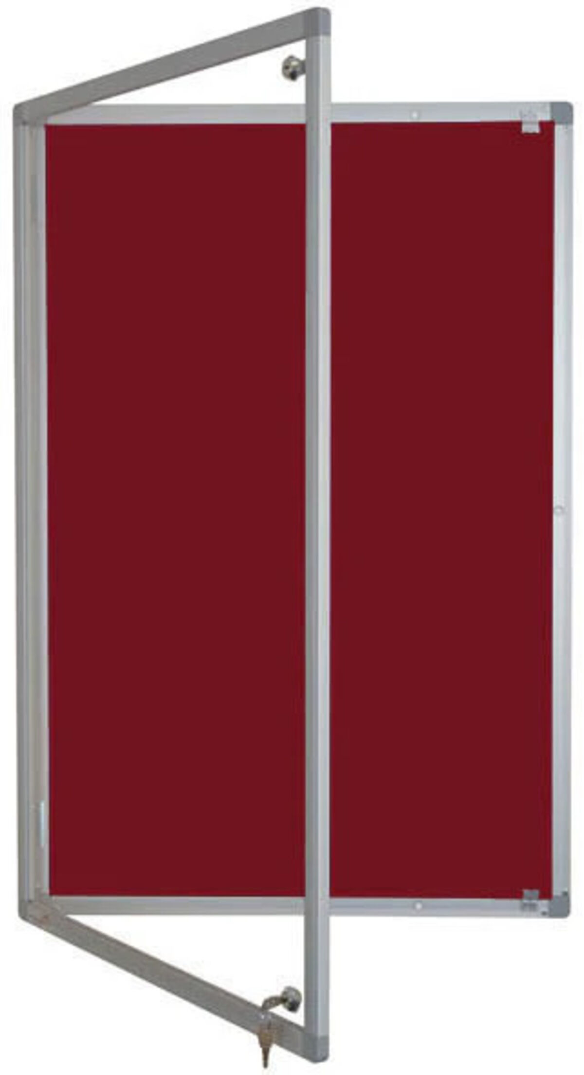 Lockable Premium Felt Noticeboard - Single Door - BURGUNDY.jpg