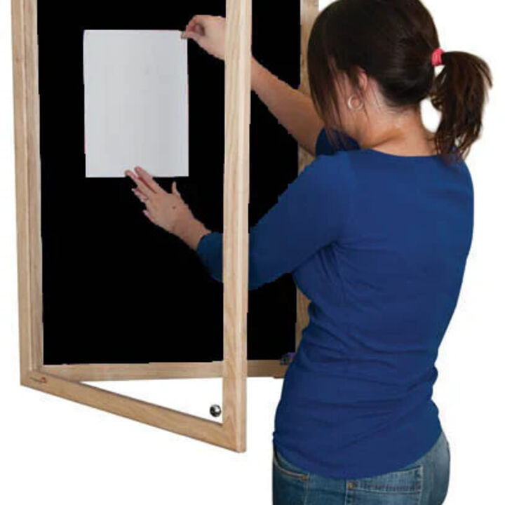 Lockable Wooden Framed Premium Felt Noticeboard -BLACK.jpg