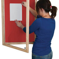 Lockable Wooden Framed Premium Felt Noticeboard - CHERRY RED.jpg