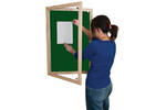 Lockable Wooden Framed Premium Felt Noticeboard - DARK GREEN.jpg