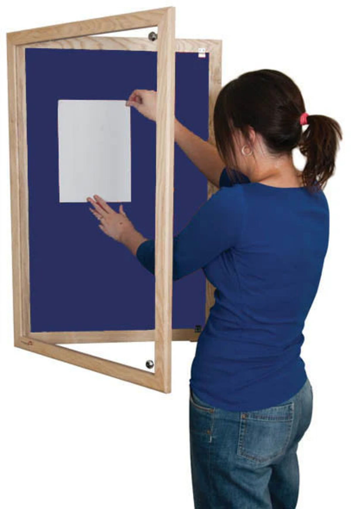 Lockable Wooden Framed Premium Felt Noticeboard - OXFORD BLUE.jpg