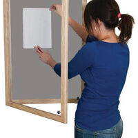 Lockable Wooden Framed Premium Felt Noticeboard - SILVER.jpg