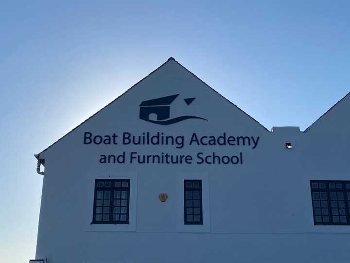 Large Stand-Off Lettering and Logo Installation for Lyme Regis Boat Building Academy