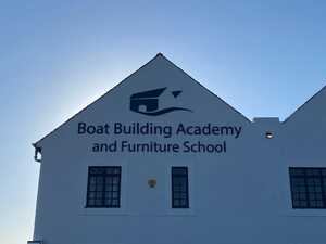 Large Stand-Off Lettering and Logo Installation for Lyme Regis Boat Building Academy