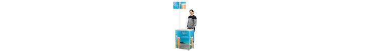 Man standing next to the completed Budget promotional display counter..jpg