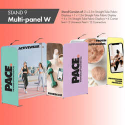 Multi-Panel W-Shape Modular Fabric Exhibition Stand