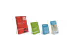 Portrait orientation countertop leaflet holder in various sizes.png