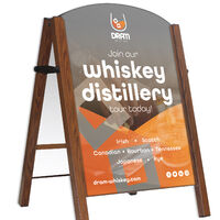 Premier A-Board Wood Effect frame with Foam PVC panels showing whiskey artwork.jpg
