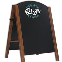 Premier A-Board Wood Effect frame with HPL Chalkboard panels showing pizza artwork.jpg