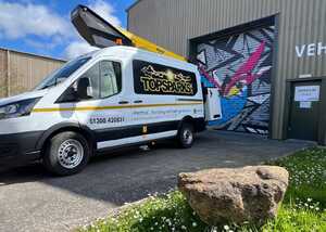 Completed Van Graphics for TopSparks Ford Transit Cherry Picker Van