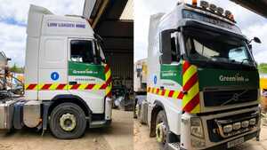 Custom Printed Logo Graphic & Reflective Chevron Strips for Greenlink Groundworks Lorry