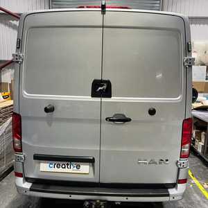 Rear View of Silver MAN Van for B&J Locke