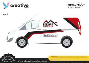 Refined Roofing Van Graphics Artwork Proofing Sheet - Van 2