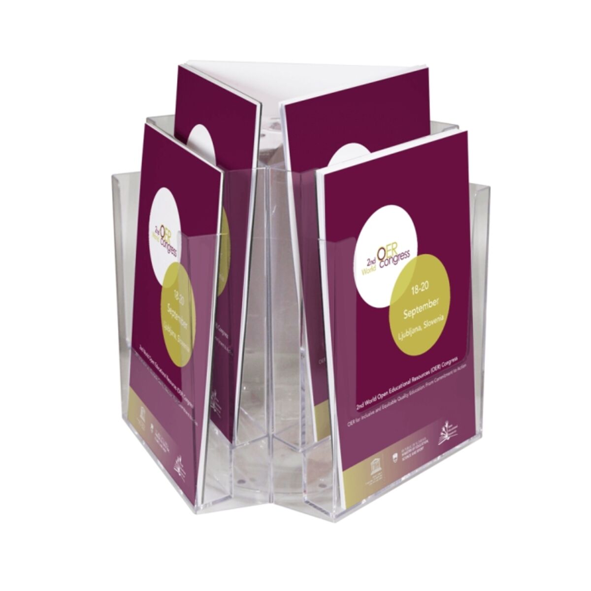 Revolving Leaflet Holder for A4 leaflets or dividers enable 1 3rd A4 literature.png