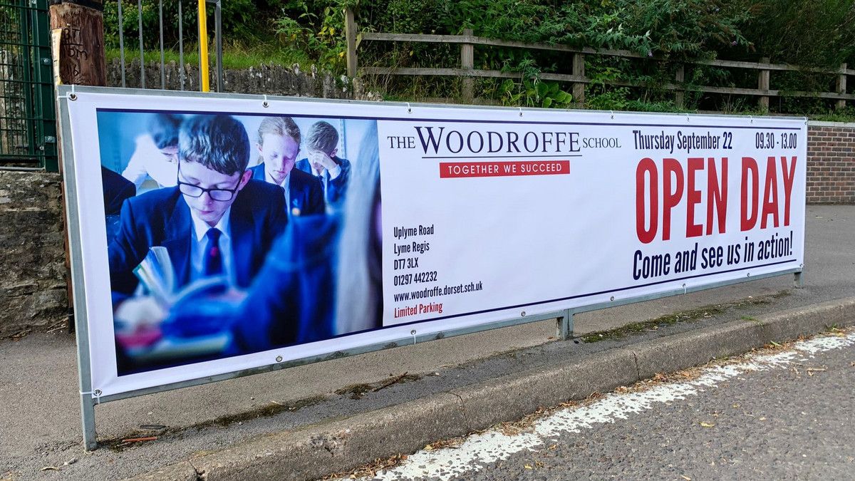 Roadside Printed Banner - School Open Day Advetisement - Woodroffe School.jpg