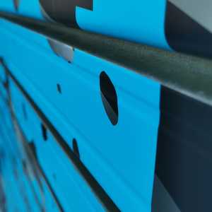 Rolling Door Vinyl Application Close-Up