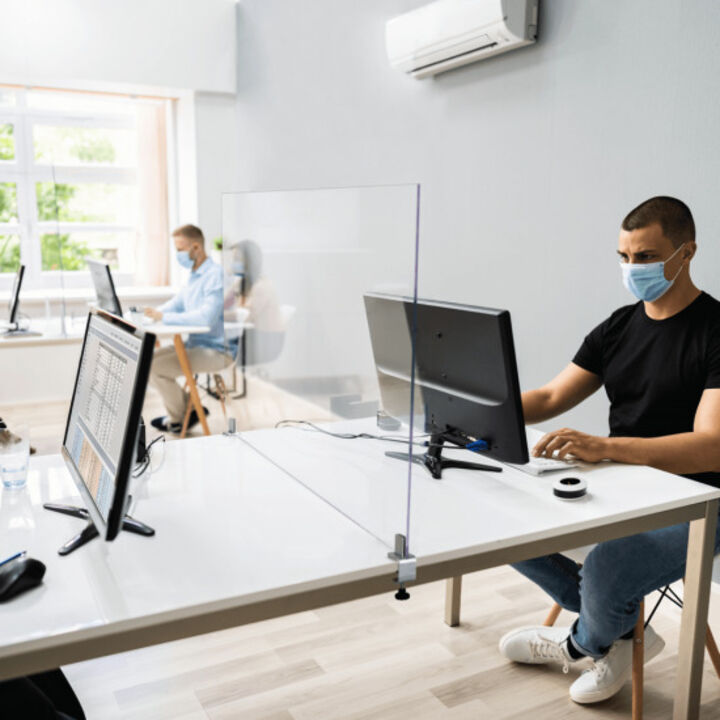 Screen separating office desk spaces.png