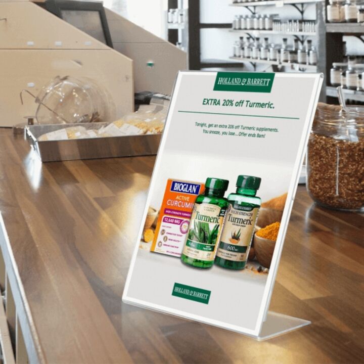 Single Sided Angled Free Standing Acrylic Poster Holder 2.png