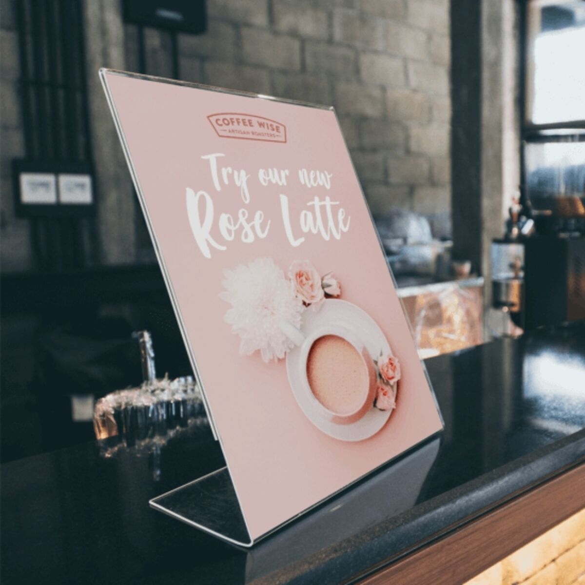 Single Sided Angled Free Standing Acrylic Poster Holder Landscape 1.png