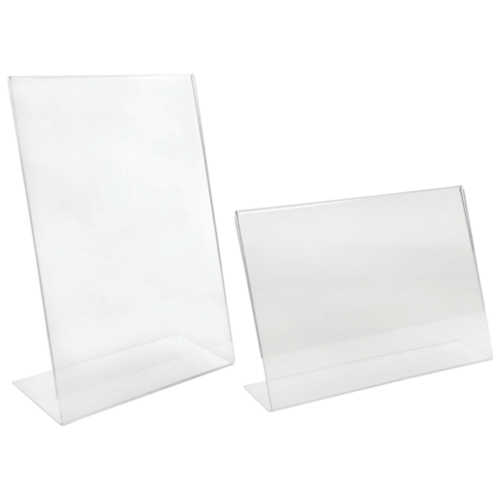 Single Sided Angled Free Standing Landscape and Portrait Acrylic Poster Holder 1.png