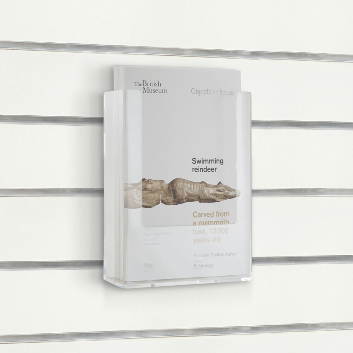 Slat Wall Wall Mounted Plastic Leaflet Holder Dispenser Museum Leaflet.png