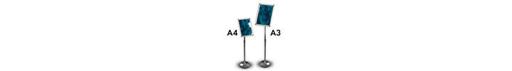 Freestanding telescopic pole snap frame poster holder A4 and A3 size.jpg
