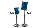 Freestanding telescopic pole snap frame poster holder A4 and A3 size.jpg