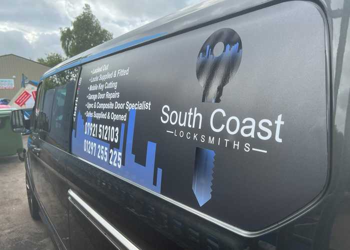 Fleet Wrapping for South Coast Locksmiths - Mixed Vinyl Finish Matte and Gloss Elements