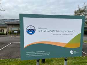 St Andrews CE Primary Academy Post-Mounted Sign