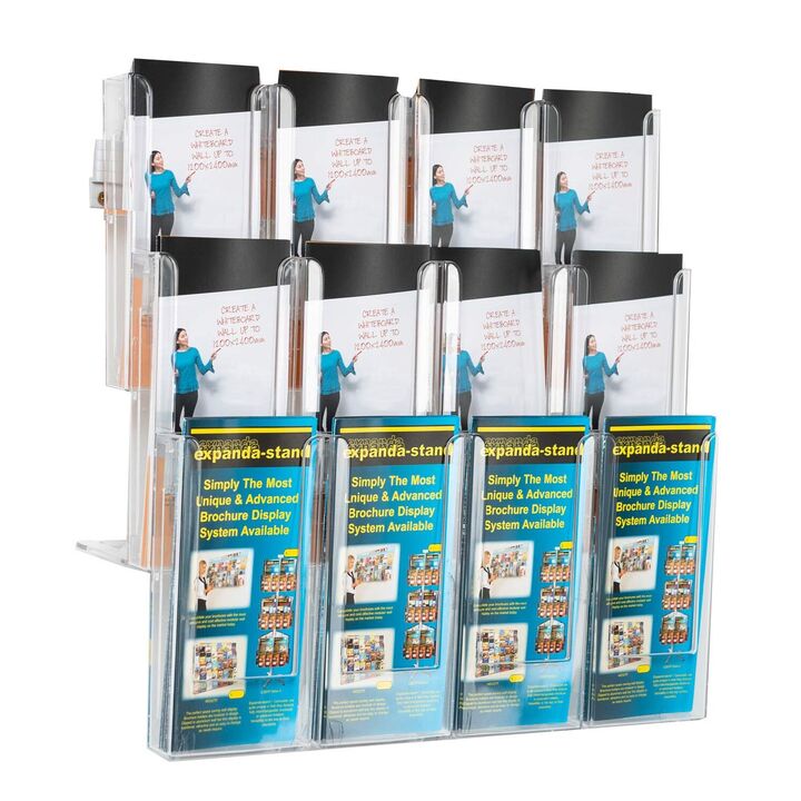 1/3 A4 Style 1 - 12 x 1/3 A4 Leaflet Holders Transparent /Clear 