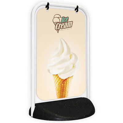 White Frame / Black Base - Printed Vinyl Graphics (5 Year Guarantee) - Swinger 2 Panel Pavement Sign
