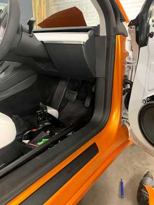 Interior door stays wrapped around hardware