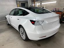 Vinyl Wrap for Tesla Model 3 - BEFORE - Rear Profile Vinyl Wrap for Tesla Model 3 - BEFORE - Rear Profile