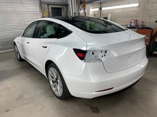 Vinyl Wrap for Tesla Model 3 - BEFORE - Rear Profile