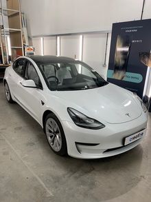 Vinyl Wrap for Tesla Model 3 - BEFORE - Front Side Profile