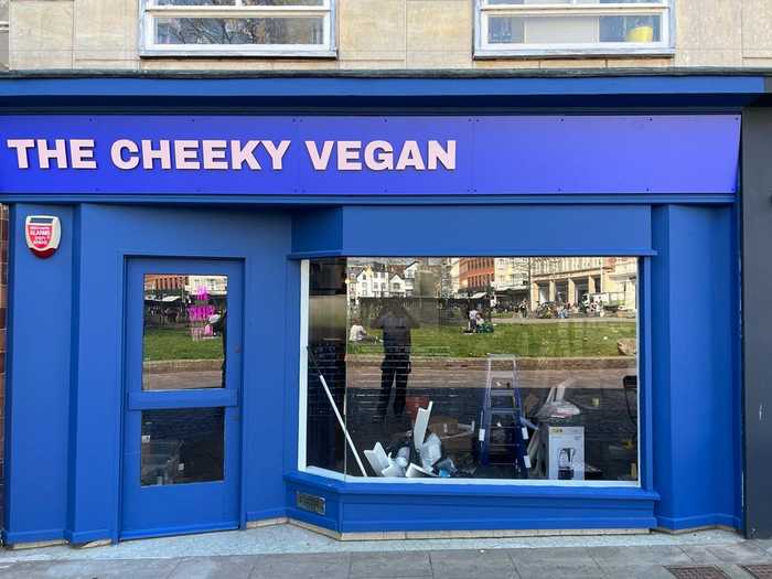 The Cheeky Vegan getting ready for opening in April 2022, Signage complete!