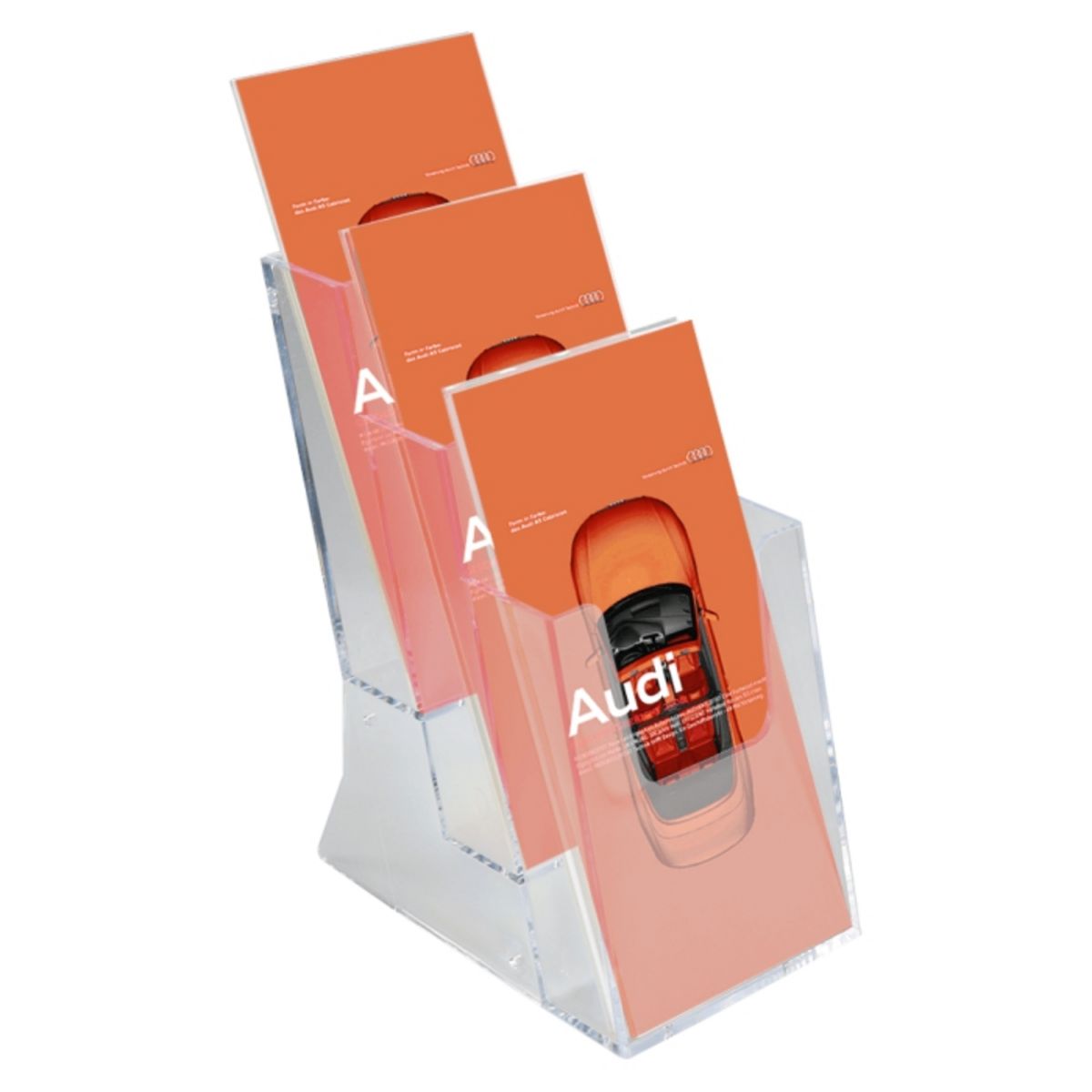Three tier 3rd A4 wall mounted leaflet dispenser.png