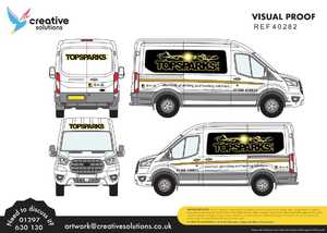 TopSparks Ford Transit L2 H2 Cherry Picker Van Artwork Proofing Sheet