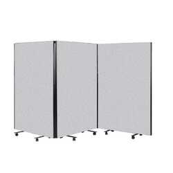 Triple Panel Wheeled Room Partition - Woven Fabric