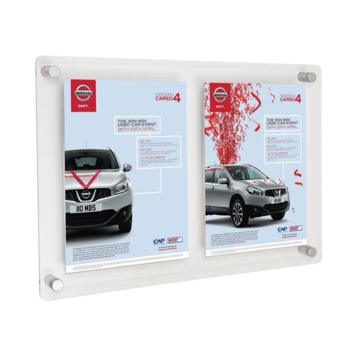 Twin A4 Poster Holder Wall Mounted.png