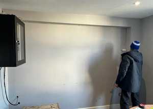 Priming The Wall Ready For Installation Priming Wall For Custom Printed Wallpaper Installation