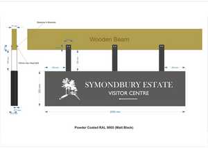 Suspended double-sided hanging aluminium tray sign