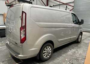 Black Silver Ford Transit Van prepped for Vinyl Graphic Installation