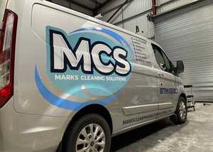 Completed van branding installation for MCS Cleaning Solutions by Creative Solutions