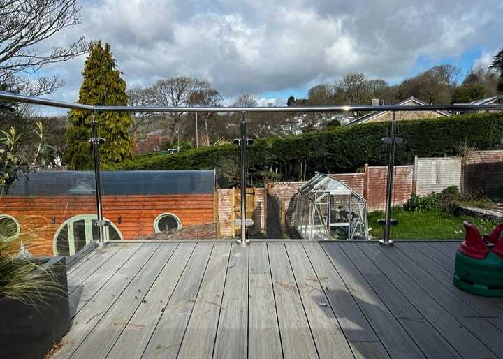 BEFORE - Frosted Vinyl Installation on glass balcony panes for privacy