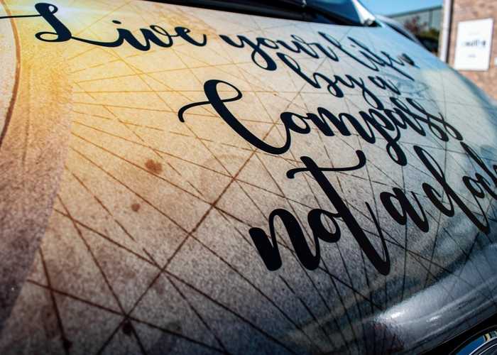 Personalise Your Vehicle With A Custom Printed Vehicle Wrap! Bonnet Wrap of Map and Compass Quote for VW Transporter Converted Camper